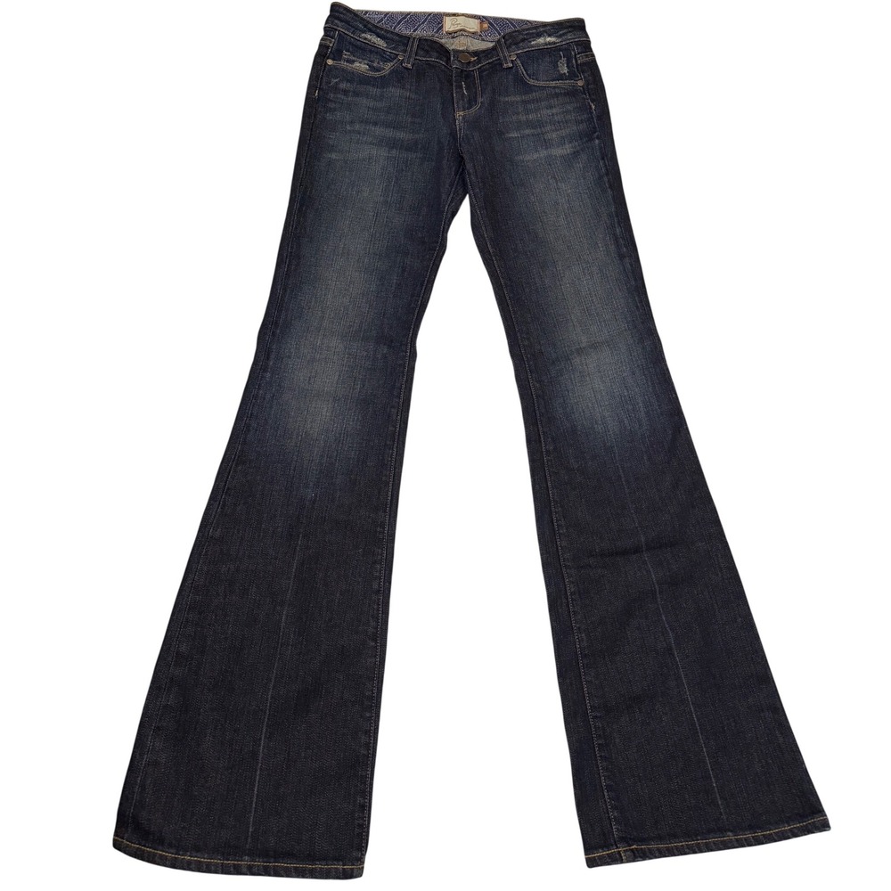 PAIGE Laurel Canyon Bootcut Jeans Dark Wsh Embroidered Sz 28 premium Vintage Y2K